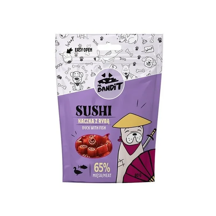 Señor. bandit sushi pato con pescado – delicia para perros – 80 g