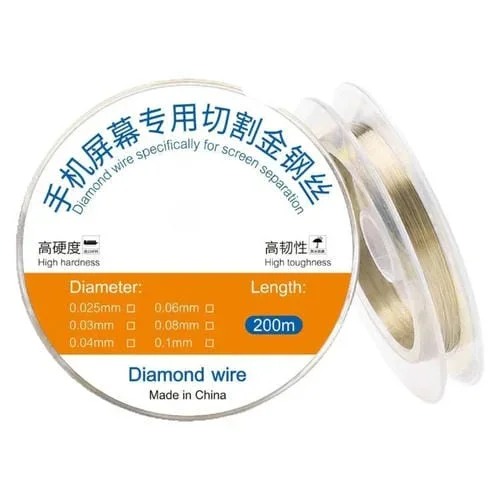Separación de Malla 200 m con Alambre de Corte de Diamante Diámetro 0,025mm