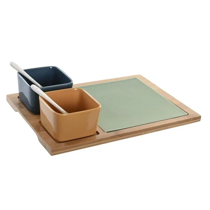 Set de aperitivo dkd home decor 31 x 21 x 6 cm porcelana multicolor 6 piezas