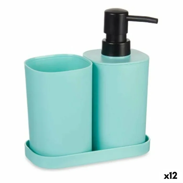 Set de baño negro verde polipropileno (12 unidades)