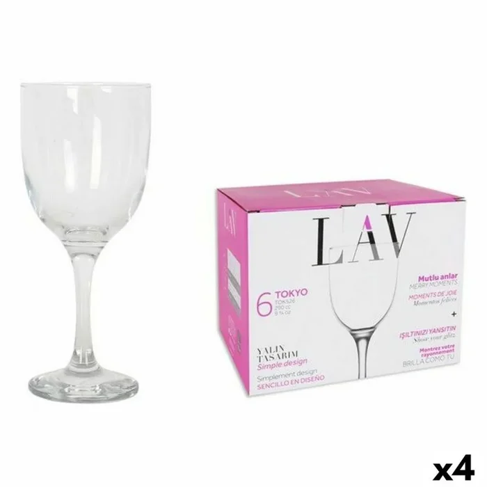 Set de copas lav 145011 7,5 x 7,5 x 18 cm (4 unidades) (290 ml)
