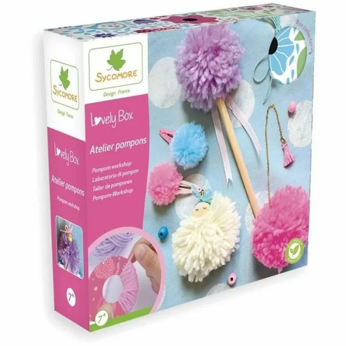 Set de manualidades sycomore atelier pompons lanas