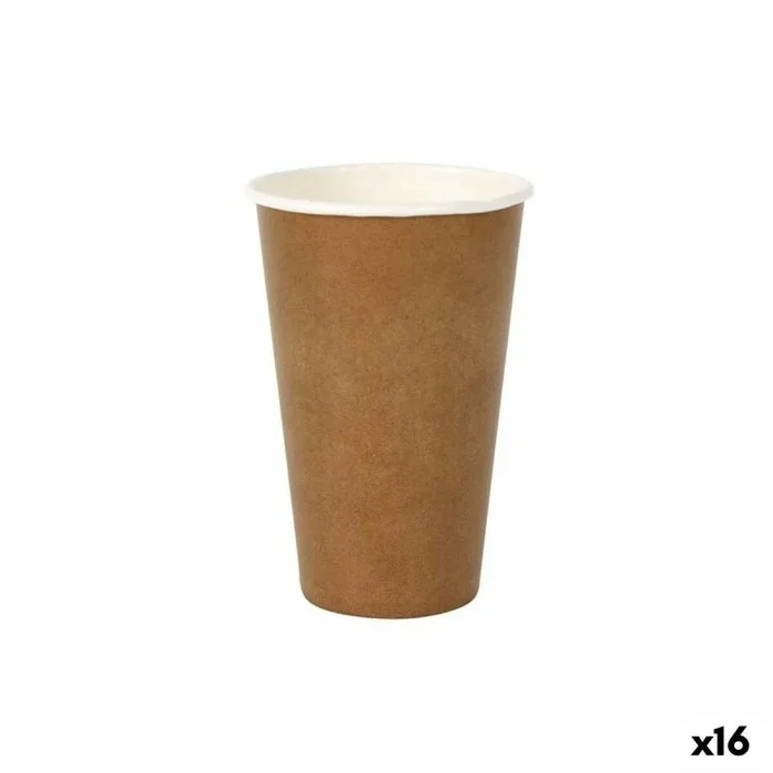 Set de vasos algon desechables papel kraft 6 piezas 450 ml (16 unidades)