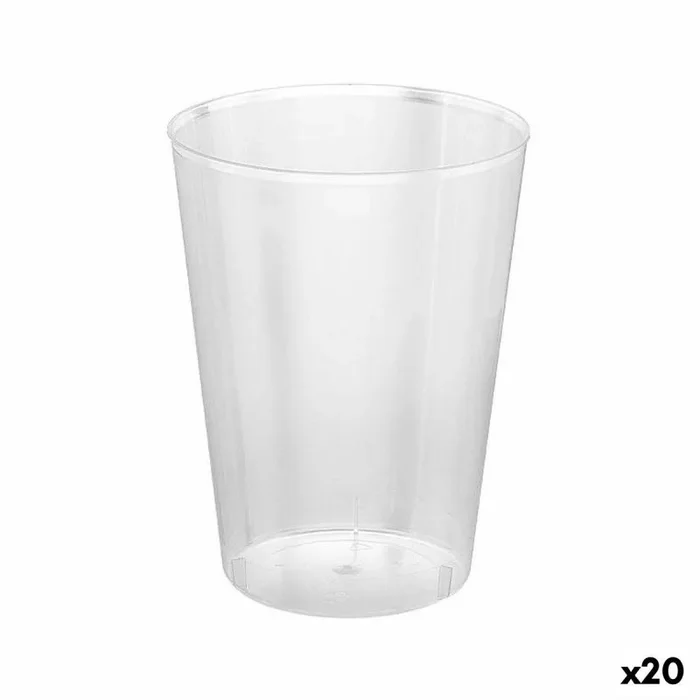 Set de vasos reutilizables algon transparente sidra 20 unidades 500 ml (15 piezas)