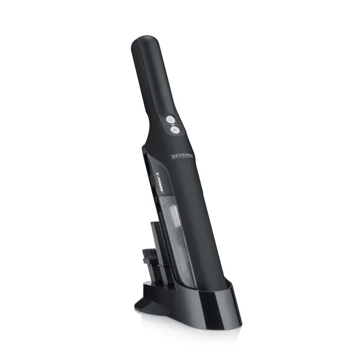 Severin Aspiradora de Mano sin Cable, Aspirador silencioso con Accesorio para Muebles y teclados, Aspirador pequeño con batería hasta 30 min, Negro, HV 9589