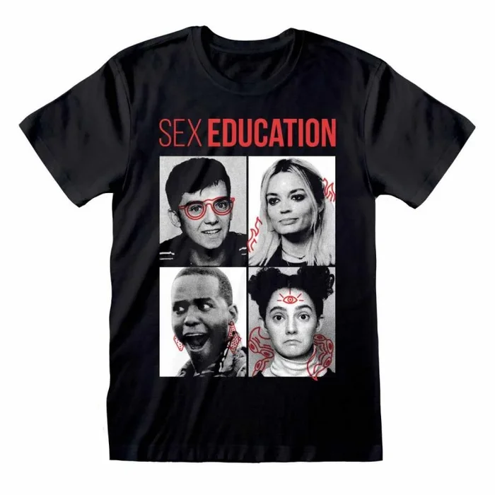 Sex education – character pics (unisex black t-shirt) small