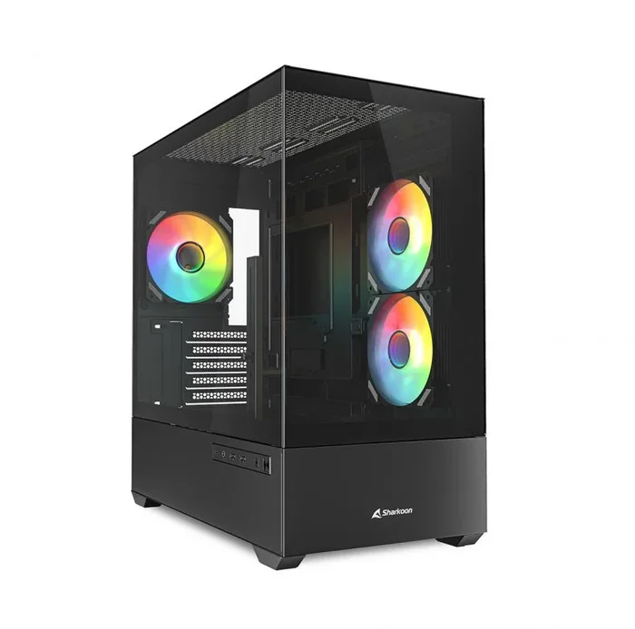 Sharkoon MK6 RGB – Carcasa para PC Micro ATX, Color Negro