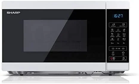 Sharp YC-MG02E-W microondas Encimera 20 L 800 W Azul, Blanco