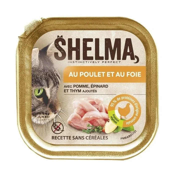 Shelma chicken and liver pate – comida húmeda para gatos – 100g