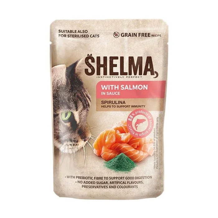 Shelma with salmon in sauce – comida húmeda para gatos – 85g
