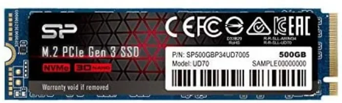 Silicon Power SP500GBP34UD7005 unidad de estado sólido M.2 500 GB PCI Express 3.0 QLC 3D NAND NVMe