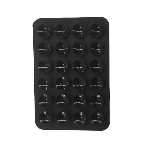 Silicona para Teléfono Móvil 24 Pegatinas Traseras con Ventosa Cuadrada (Negro)