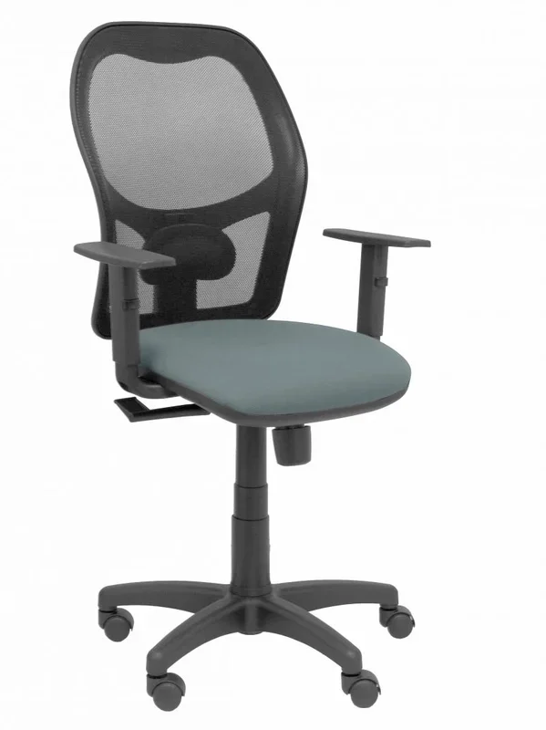 Silla Alocén malla negra asiento bali gris brazos regulables