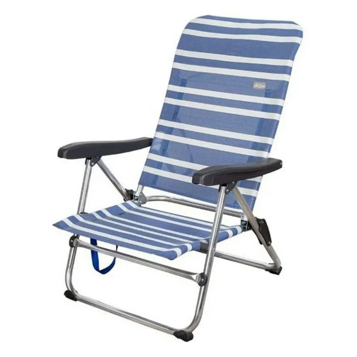Silla de playa colorbaby 62601 azul/blanco aluminio 61 x 50 x 85 cm blanco azul marino (61 x 50 x 85 cm)