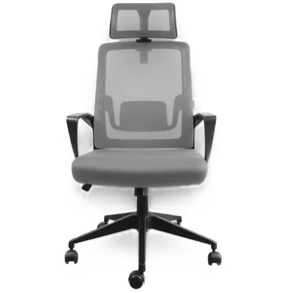 Silla ergonomica mars gaming mgcergolitebgr gris con detalles en negro respaldo en malla transpirable ajuste lumbar-cervical-reposabrazos