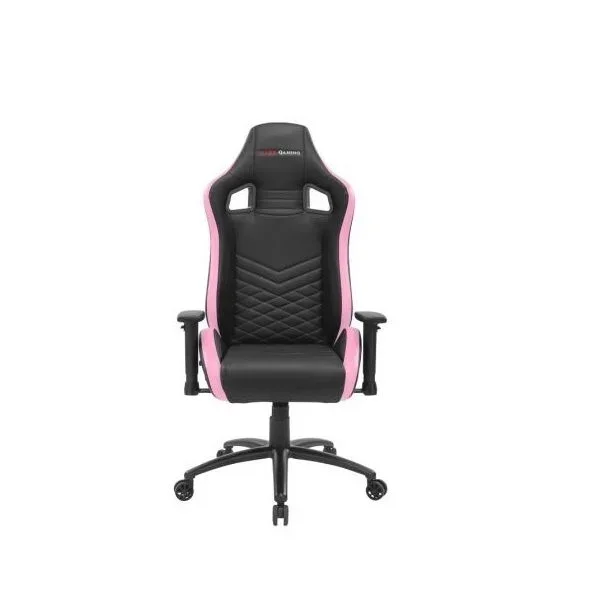 Silla gamer mars gaming mgcx neo negra con detalle rosa brazos regulables en altura transpirable air-tech pro reclinable 180º
