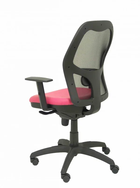 Silla jorquera malla negra asiento similpiel rosa