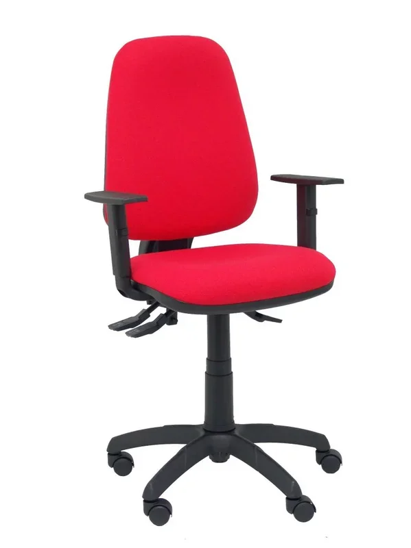 Silla Sierra S bali rojo con brazos regulables base poliamida negra