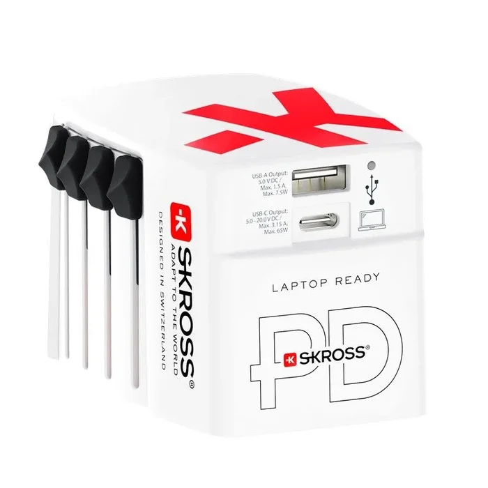 Skross World USB Charger Cámara digital, Lector de libros electrónicos, Portátil, Batería portátil, Smartphone, Reloj inteligente, Tableta Blanco Corriente alterna Interior