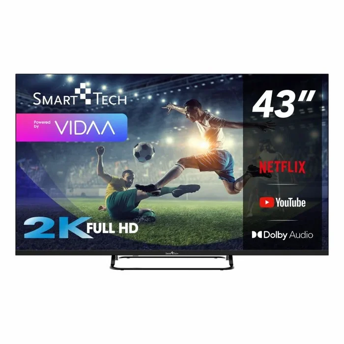 SMART TECH TV LED Full HD 43FV02V VIDAA – Molotov, Netflix, Prime Video, Youtube, Plex, 3xHDMI – 2xUSB – Mode Hotel
