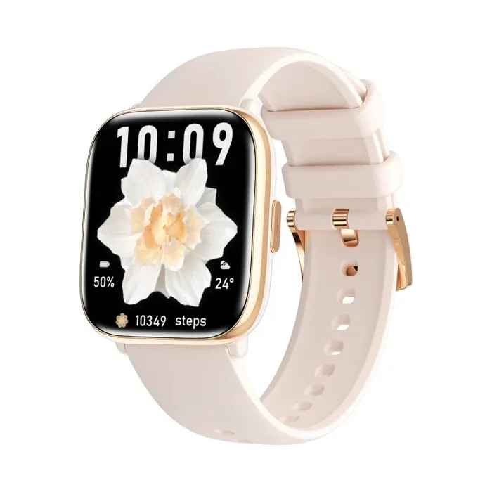 Smartwatch myPhone Watch Oro pastel/Rosa de té Batería grande de 230 mAh, una semana de autonomía, llamadas por Bluetooth, pantalla Amoled grande de 1,75 pulgadas, resistencia IP67, varios modos de de