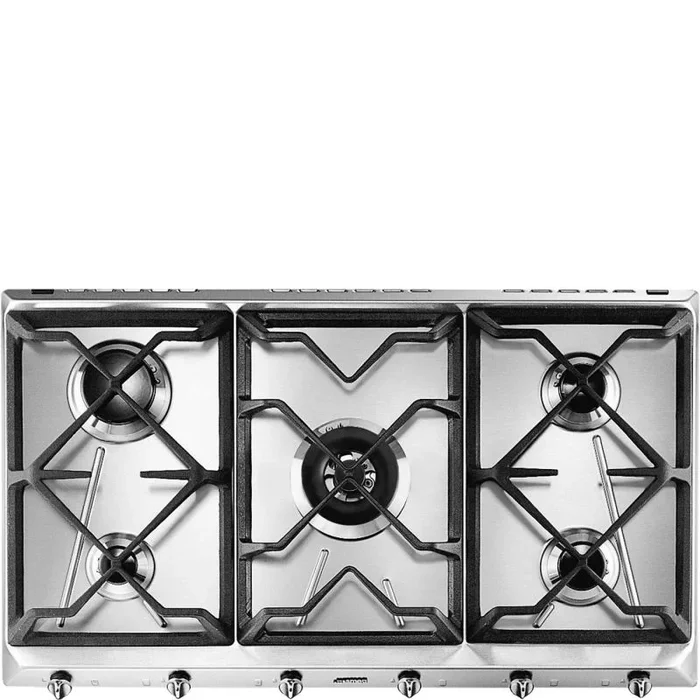 Smeg Universal SRV596GH5 hobs Acero inoxidable Encimera 90 cm Encimera de gas 5 zona(s)