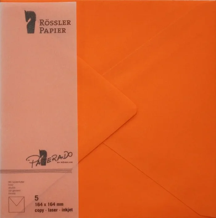 Sobre cuadrado grande paperado 5 unidades naranja
