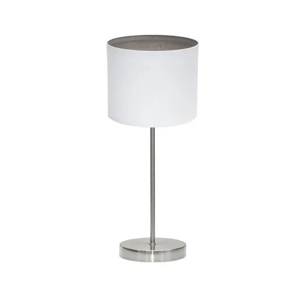 Sobremesa tatiana 1xe14 niquel/blanco-mad.gris 42x17x17 cm