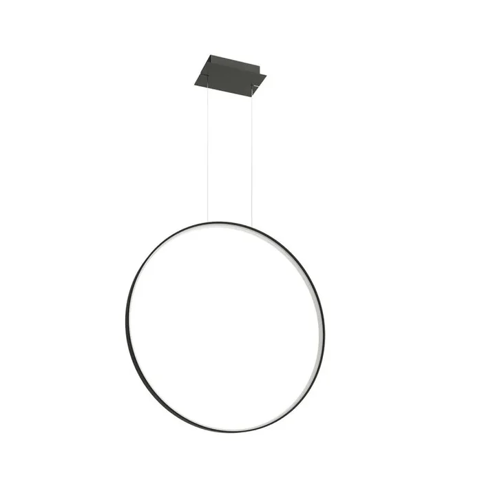 Sollux Iluminación Lámpara Moderna Para Casa Oficina Forma Redonda Iluminación Creativa Decoración Fabricada en Acero Lámpara colgante RIO 78 Negro 3000K Talla 78x16x150