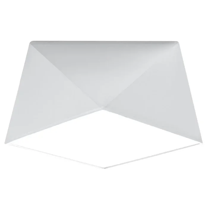 SOLLUX lighting Hexa 25 Lámpara de Techo Diseño Geométrico Moderno para Salón Dormitorio Alimentado por Bombilla E27 Reemplazable 1 x 60 W Fabricada en PVC 25x25x15cm Blanco