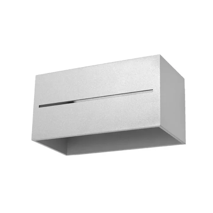 SOLLUX lighting Lobo Maxi Aplique Minimalista Interior Aplique Efectos de Luz Bombilla G9 Reemplazable 2 x 40 W 2 x 12 W LED Fabricado en Aluminio Gris 20 x 12 x 10 cm
