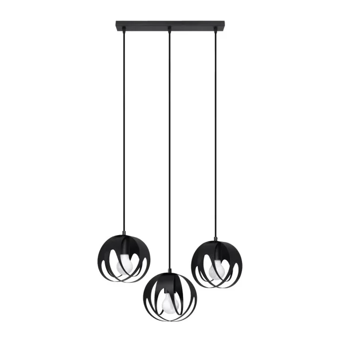 Sollux SL.1089 lampa wisz?ca TULOS 3L czarna stal 60W d?.: 50cm szer.: 16cm wys.: 117cm ?ciemniana