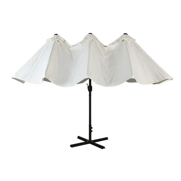 Sombrilla home esprit beige gris oscuro 450 x 262 x 250 cm
