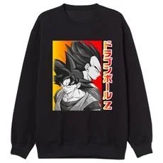 Son goku / vegeta talla xxl sudadera sin capucha negra chico dragon ball