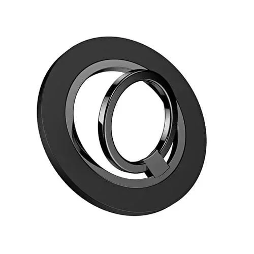 Soporte de Anillo para Teléfono con Galvanoplastia Magnética Magsafe (Negro)