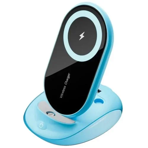 Soporte de Escritorio Universal K18 Cargador Teléfono Carga Rápida Inalámbrico 15 W (Azul)