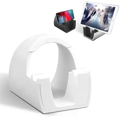 Soporte de Escritorio Universal Plástico Teléfonos Móviles Tablet PC Live Bracket (Blanco)