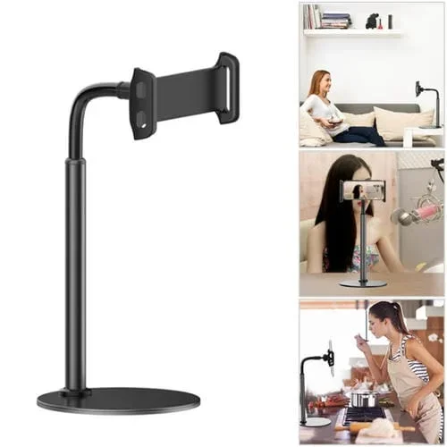 Soporte de Escritorio Zm-15 Aleación de Aluminio Giratorio para Teléfonos y Tabletas 4.7-12.9 Pulgadas (Negro)