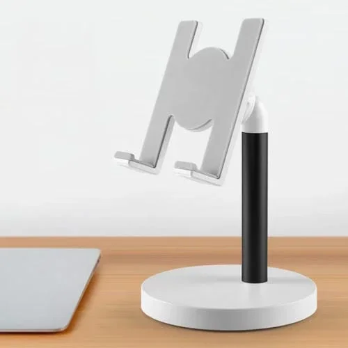 Soporte de Tableta Mt-100 Ajustable Multiángulo para Teléfono Móvil con Columna Inferior Redonda (Negro)