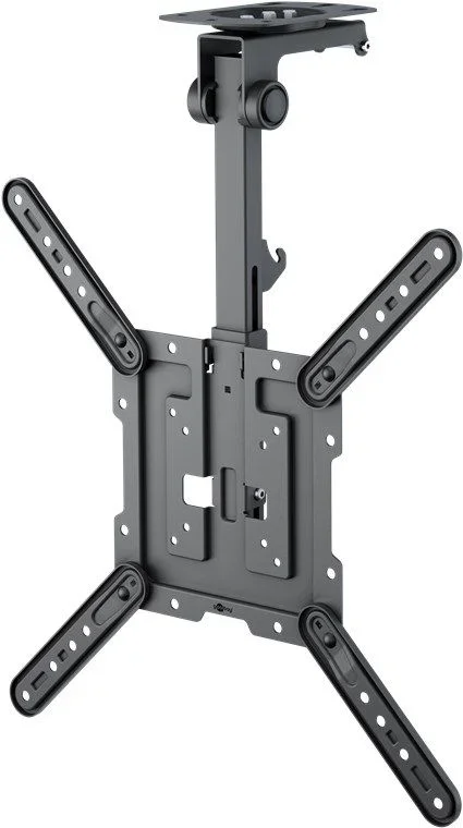 Soporte de techo para tv basic (m), negro, soporte para televisores de 23 a 55 pulgadas (58 – 140 cm), máx. 20 kg, giratorio lateralmente, ángulo de techo regulable, con función de abatimiento y bloqueo.