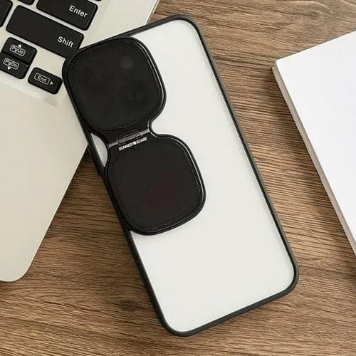 Soporte para Gafas de Sol + Funda para iPhone 14 Pro TPU + PC (Negro)