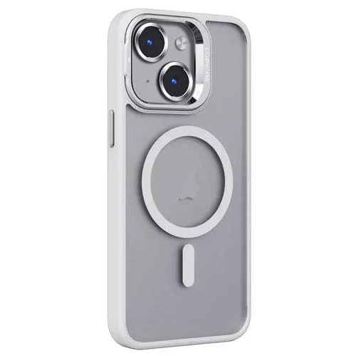 Soporte para Lente Invisible + Estuche PC TPU Magsafe para iPhone 15 (Blanco)