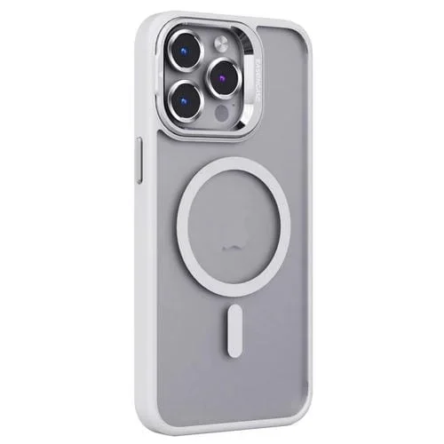 Soporte para Lente Invisible PC + Estuche Magsafe Esmerilado de TPU para iPhone 13 Pro (Blanco)