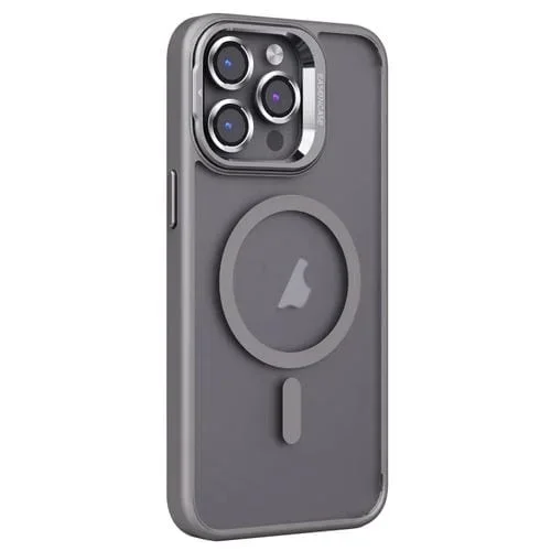 Soporte para Lente Invisible PC + Estuche Magsafe TPU para iPhone 14 Pro Max (Gris)