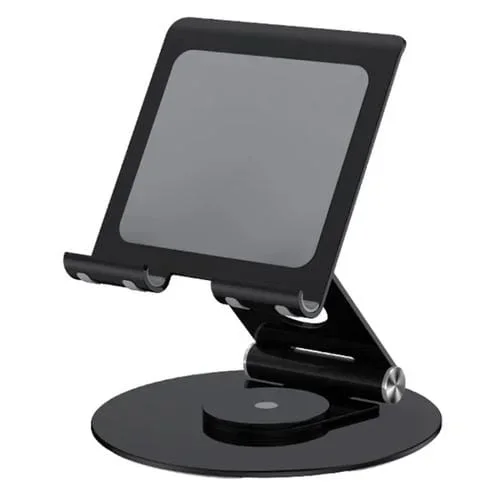 Soporte portátil de metal plegable ajustable para computadoras portátiles por debajo de 17.3 pulgadas (Negro)