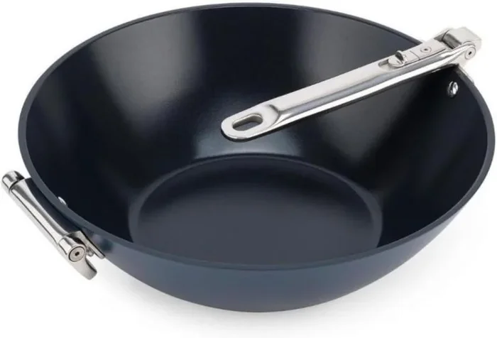 Space Wok Antiadherente Joseph Joseph, 32 cm, para Cocinar Saludable, Mango Plegable, Tapa Ajustable, Superficie Antiadherente, Apto para Todo Tipo de Cocinas.