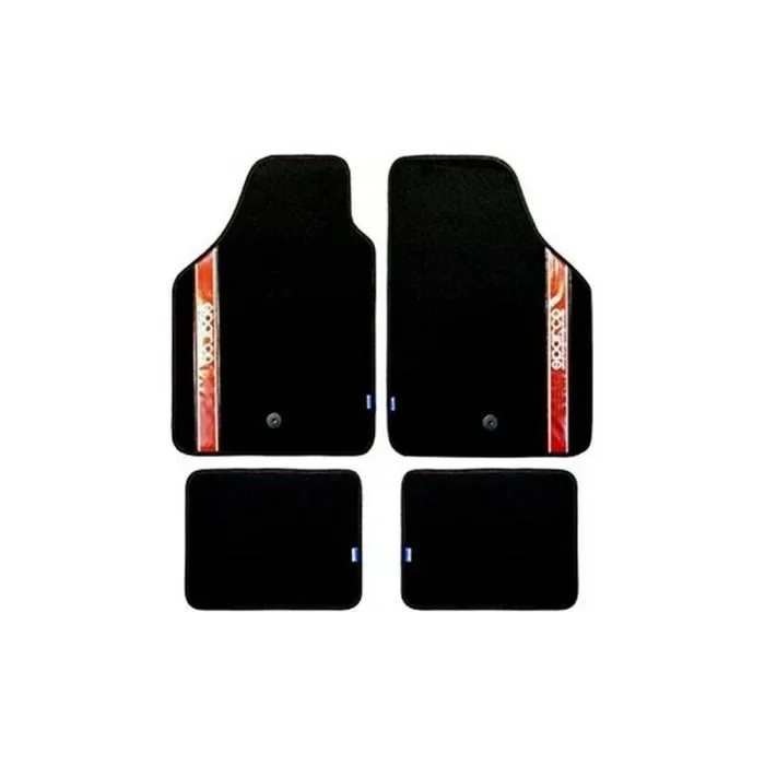 Sparco 03763BRS Juego de Alfombra moqueta Strada Color Negro con Detalle en Rojo y Logo Blanco Universal