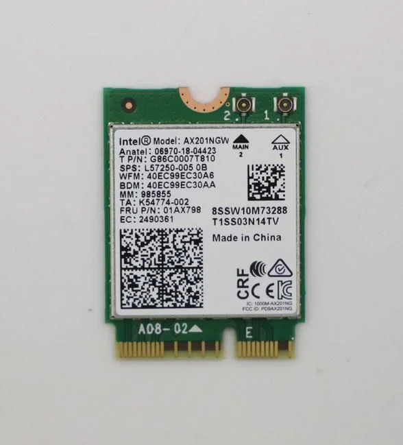 Sparepart: Lenovo Intel Harrison Peak 22560 2 * 2ax+BT5 0 PCIE Non-vPro M 2, FRU01AX798 (2 * 2ax+BT5 0 PCIE Non-vPro M 2 Module (CNVi))