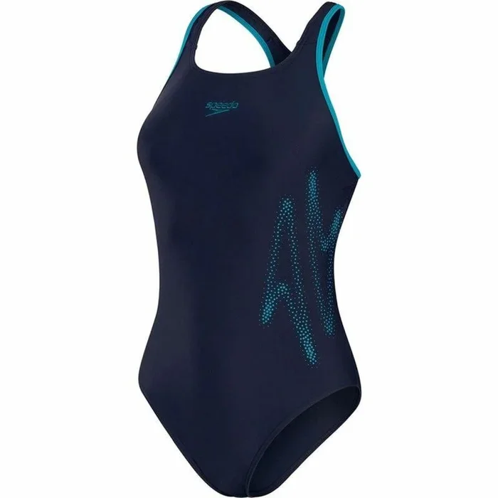 Speedo Hyp PLT Pt Rb – Traje de baño para mujer, negro/verde, 58