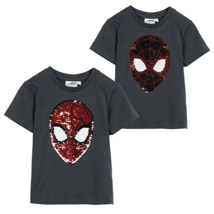 Spider-Man Camiseta de Manga Corta Infantil Gris Oscuro – Marca EAN: 8445484499919 – Talla: 7 Años